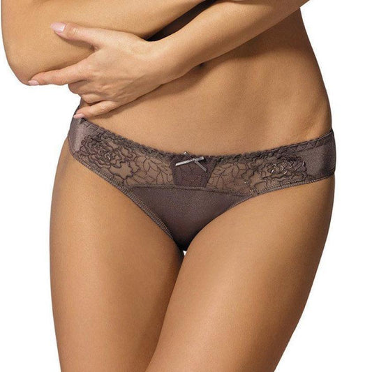 Sheer Low Rise Bikini Panty Gorteks Pamela Mocha - STREET STYLE