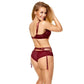 Sheer Mesh Lace Garter Belt Kinga Cherry - STREET STYLE
