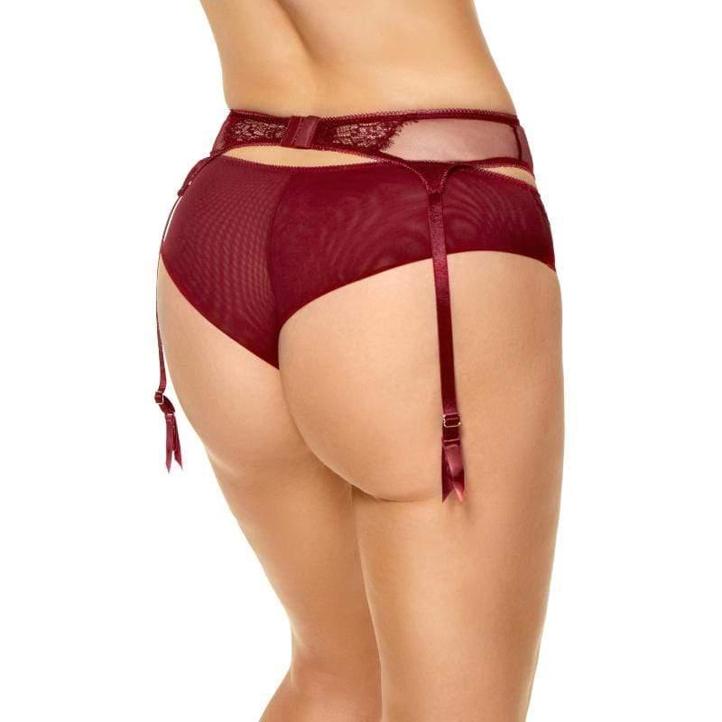 Sheer Mesh Lace Garter Belt Kinga Cherry - STREET STYLE