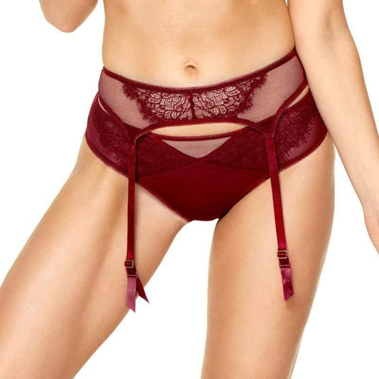 Sheer Mesh Lace Garter Belt Kinga Cherry - STREET STYLE