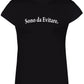 T-shirt donna nera in cotone con scritta bianca 'Sono da Evitare', street style