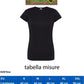 T-shirt donna nera Street Style in cotone, tabella misure taglie S-XXL, streetwear Rimini