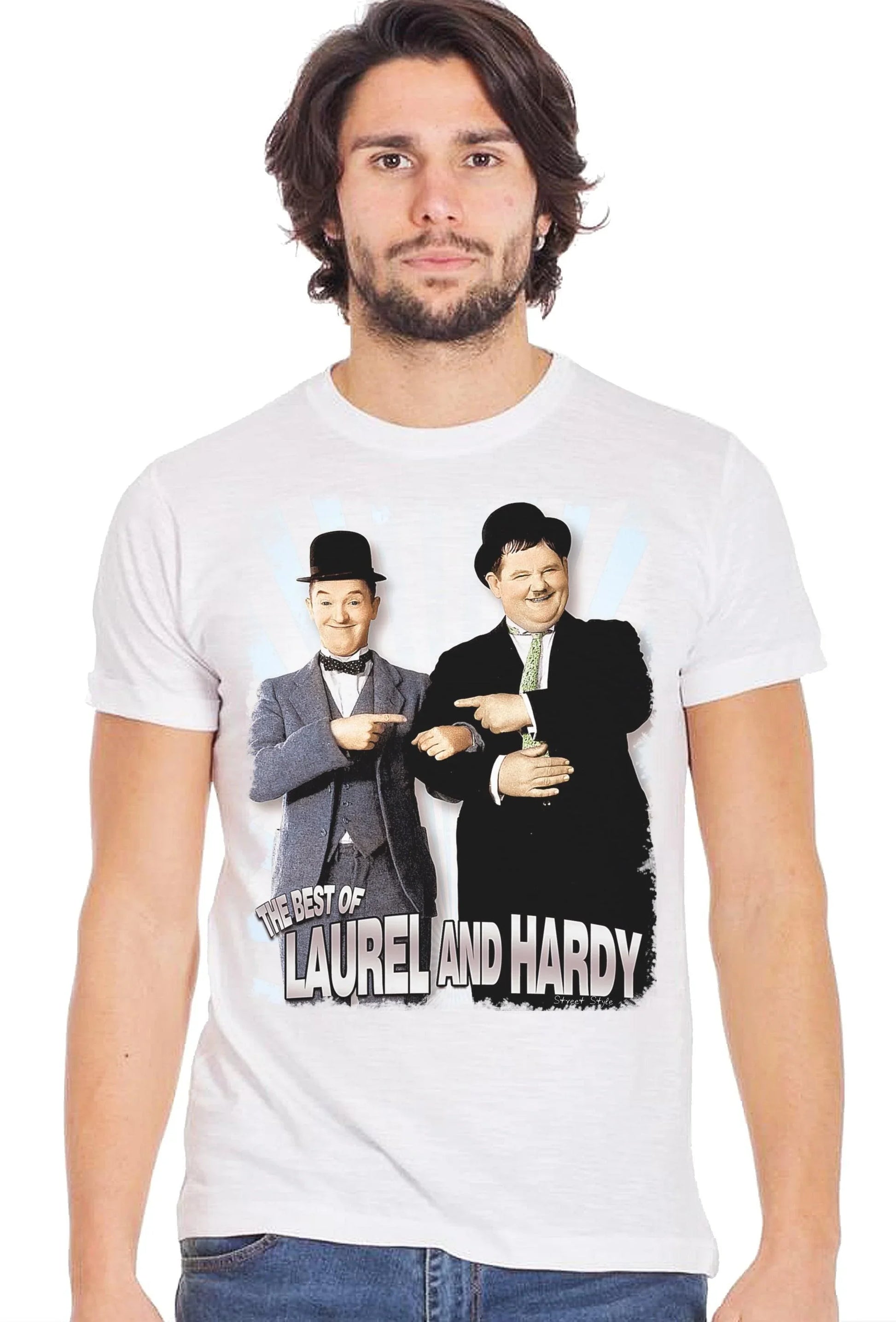 Stanlio e Olio – T-shirt Uomo Urban 100% Cotone - STREET STYLE