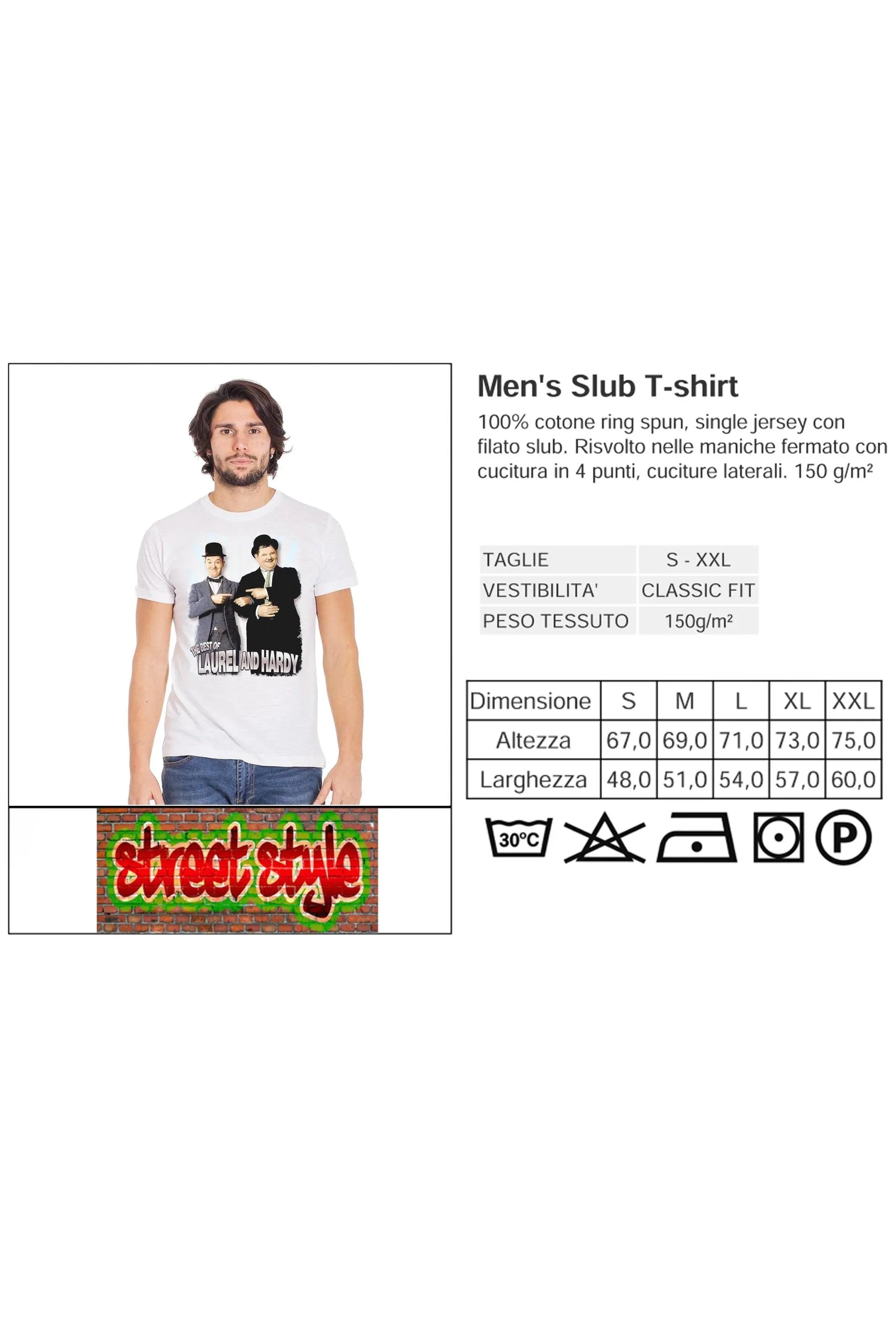 Stanlio e Olio – T-shirt Uomo Urban 100% Cotone - STREET STYLE