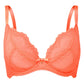 Sheer Lace Plunge Bra Gossard Superboost Neon Coral - STREET STYLE