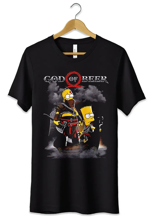 T-Shirt Maglietta Homer Bart Simpson God Of Beer - STREET STYLE