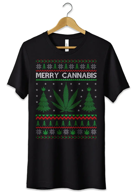T-Shirt Maglietta Natalizia Merry Cannabis Natale - STREET STYLE
