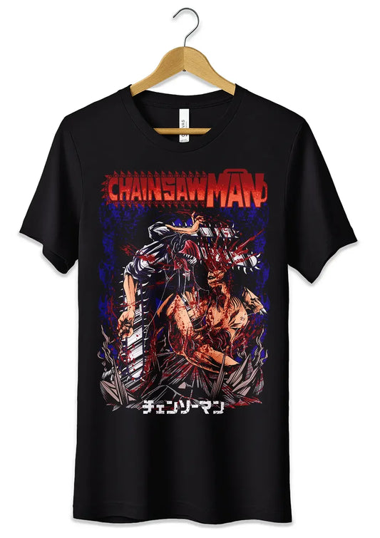 T-Shirt Maglietta Splatter Chainsaw Man Anime - STREET STYLE