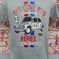 T-shirt streetwear grigia con stampa Herbie auto iconica, stile urban, moda uomo.