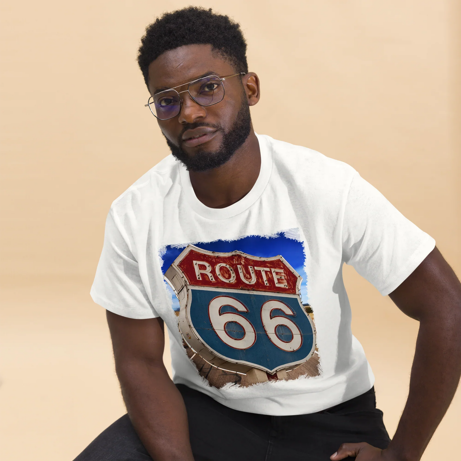T-shirt Uomo Route 66 - Stampa Vintage Iconica Americana 12066-4 - STREET STYLE