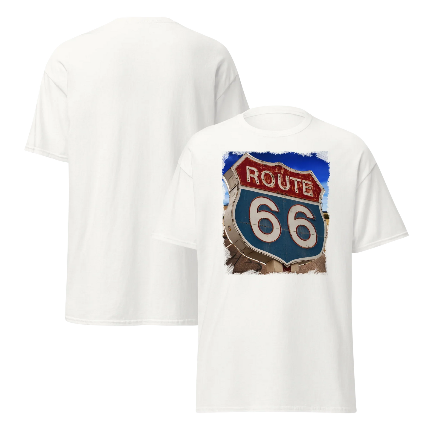 T-shirt Uomo Route 66 - Stampa Vintage Iconica Americana 12066-4 - STREET STYLE