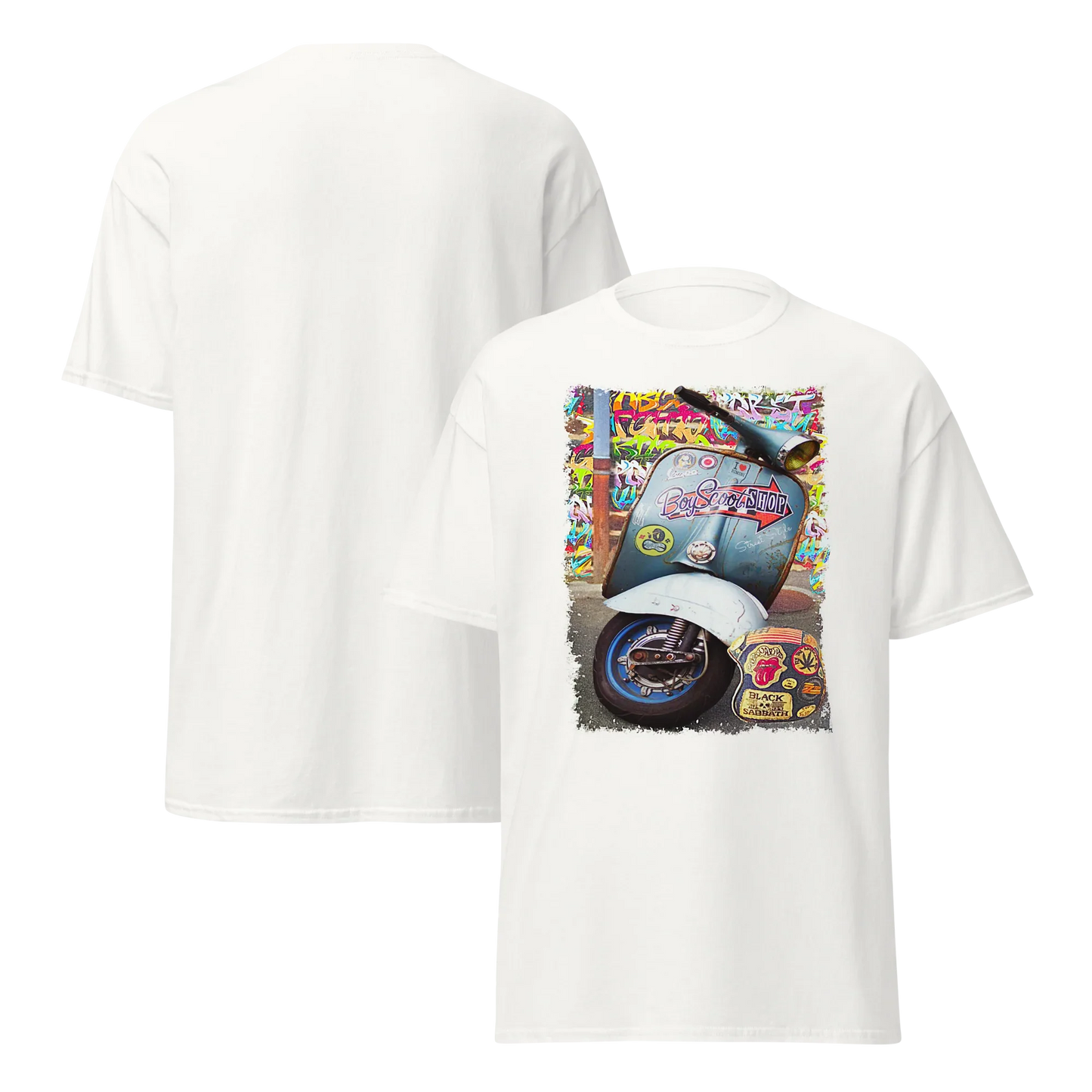 T-shirt Uomo Stampa Scooter Vintage Stile Graffiti Urbano 11011-VES - STREET STYLE