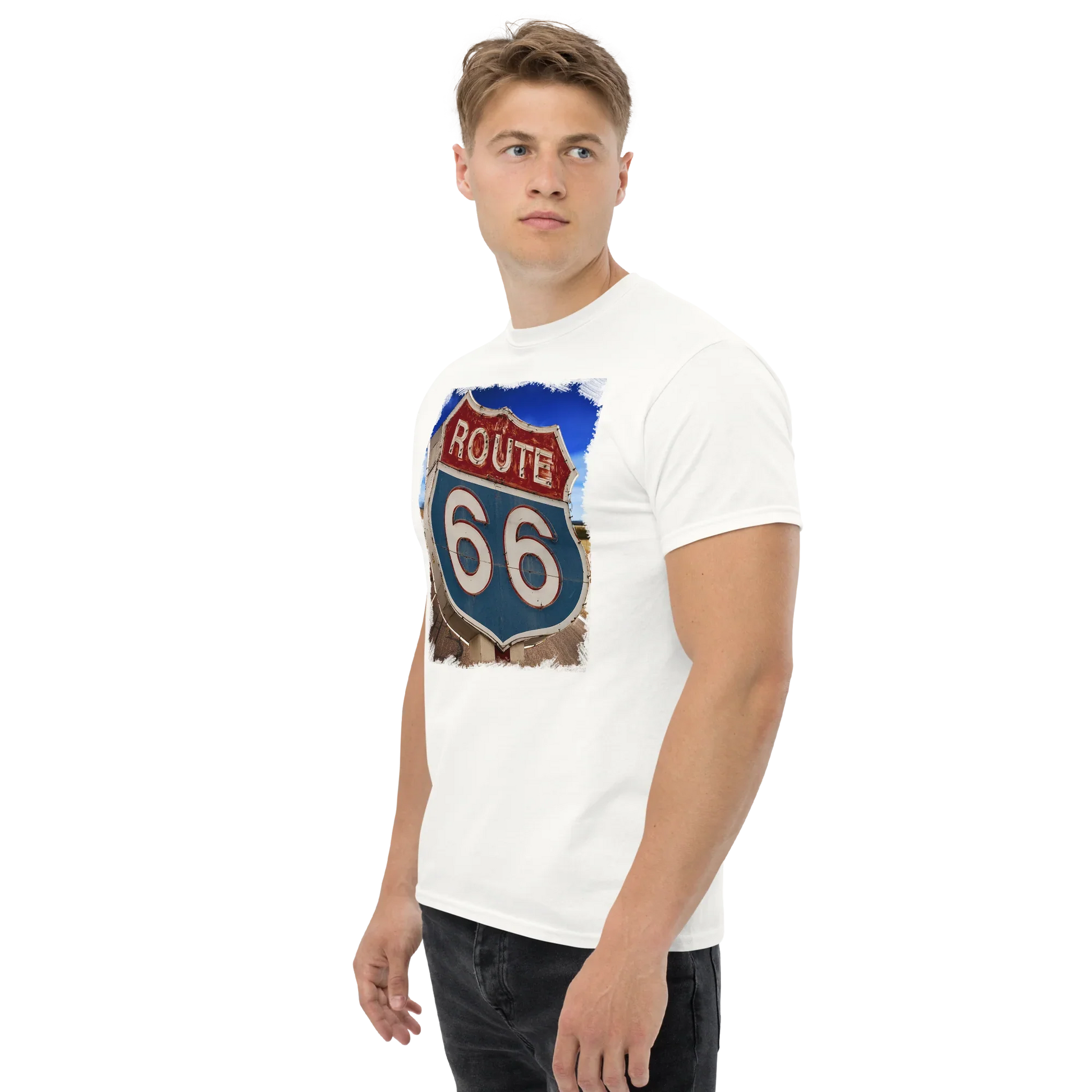 T-shirt Uomo Route 66 - Stampa Vintage Iconica Americana 12066-4 - STREET STYLE