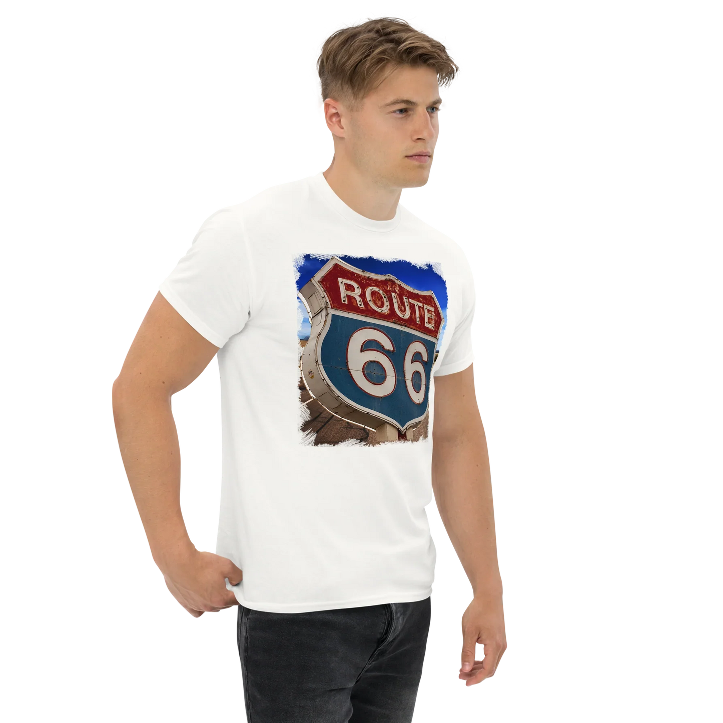 T-shirt Uomo Route 66 - Stampa Vintage Iconica Americana 12066-4 - STREET STYLE