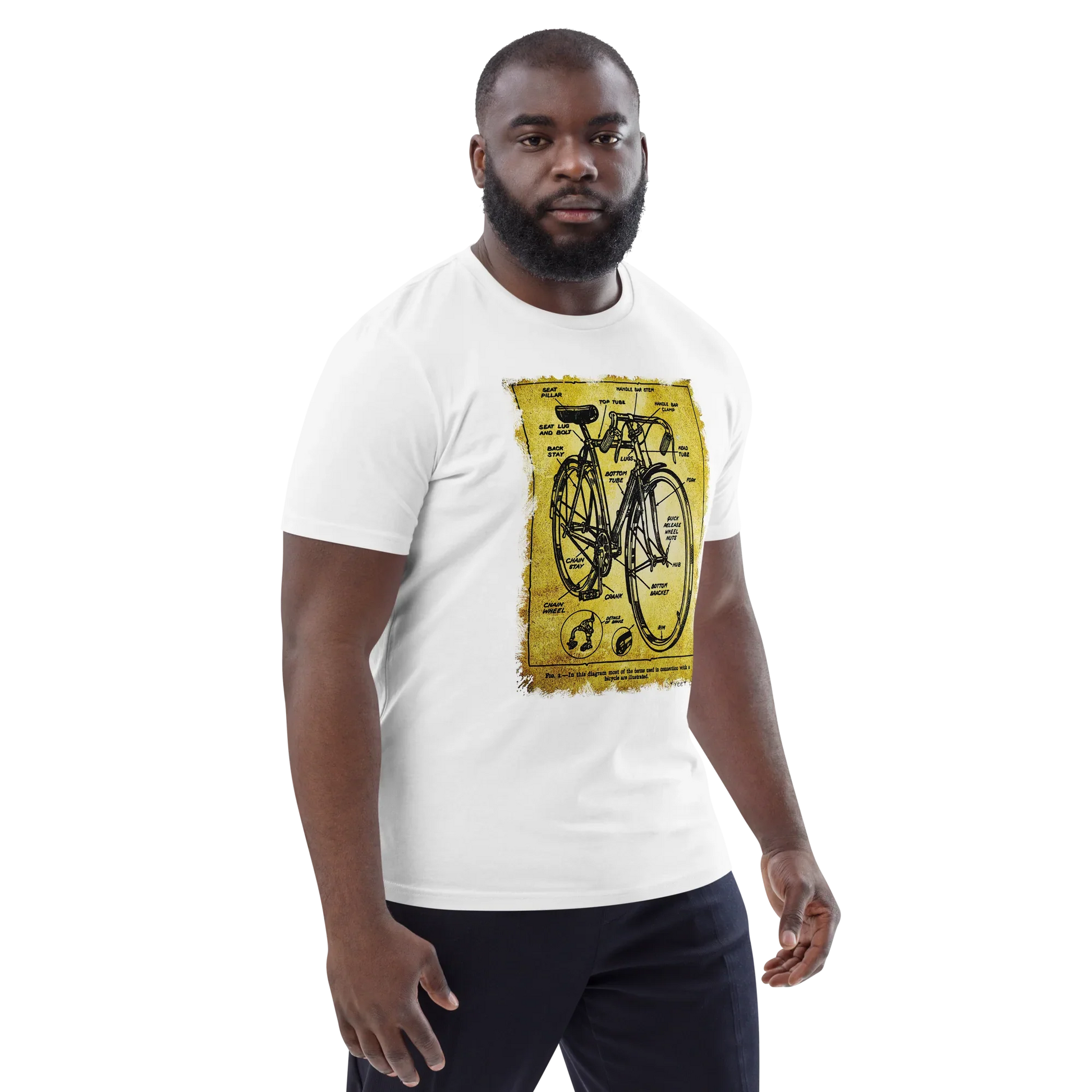 T-shirt Uomo con Stampa Diagramma Bici Vintage | Anatomia Ciclista - STREET STYLE