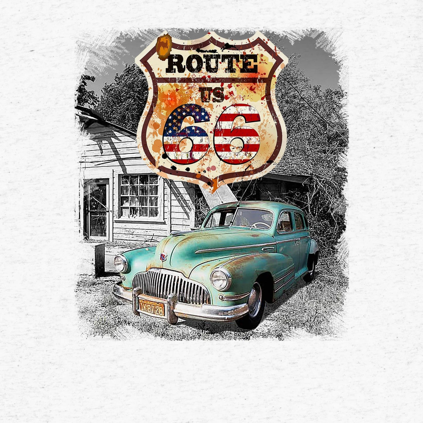 T-shirt Vintage Route 66 - Sogno Americano On The Road - STREET STYLE