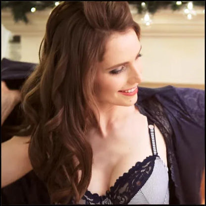 Unlined Full Figure Lace Bra Lauma Navy - STREET STYLE