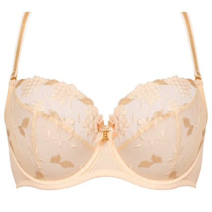 Sheer Mesh Balconette Bra Valeria Biscuit - STREET STYLE