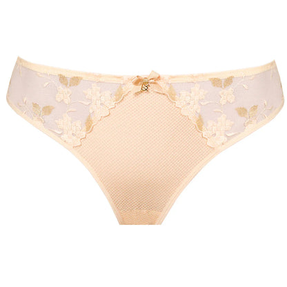 Sheer Mesh Tulle Embroidered Tanga Panty Valeria Biscuit - STREET STYLE