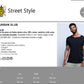 Modello indossa t-shirt basic nera uomo 100% cotone stile streetwear, Street Style Rimini.