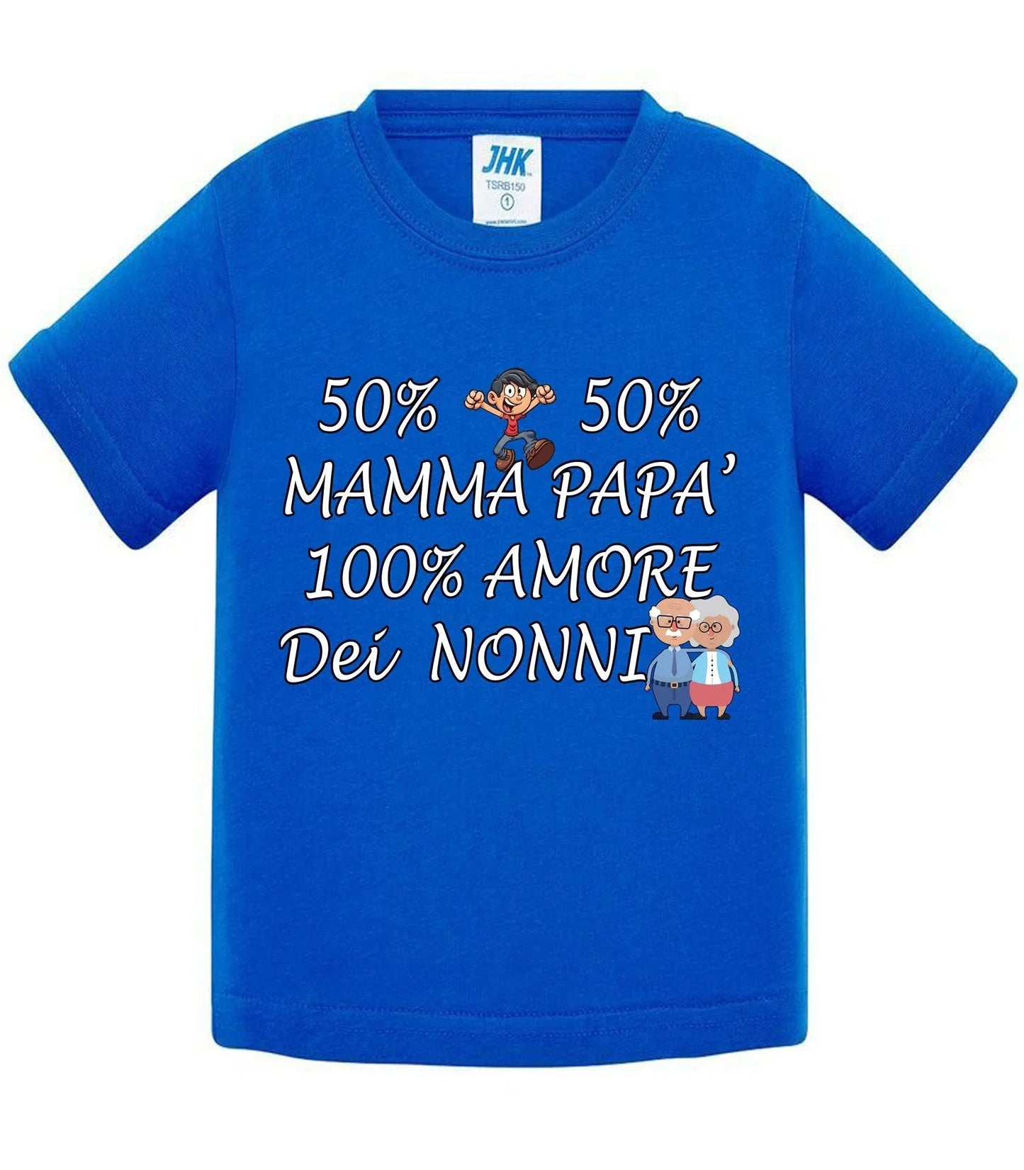 50% Mamma 50% Papà' Amore degli ZII - T-shirt per Bambino/a Mod. Baby & Kid Da 0 a 8 anni - STREET STYLE
