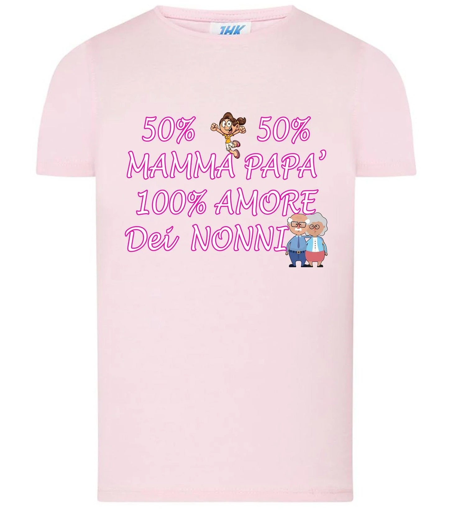 50% Mamma 50% Papà Amore dei Nonni T-shirt solo da femmina Mod. Slim - STREET STYLE