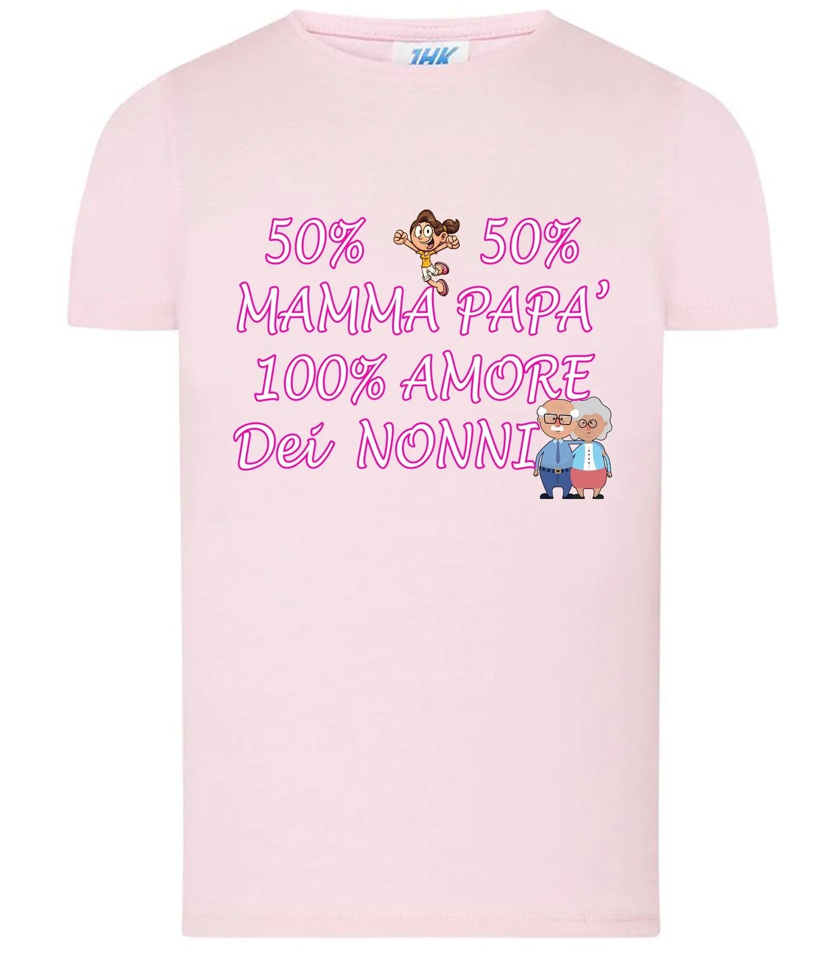 50% Mamma 50% Papà Amore dei Nonni T-shirt solo da femmina Mod. Slim - STREET STYLE