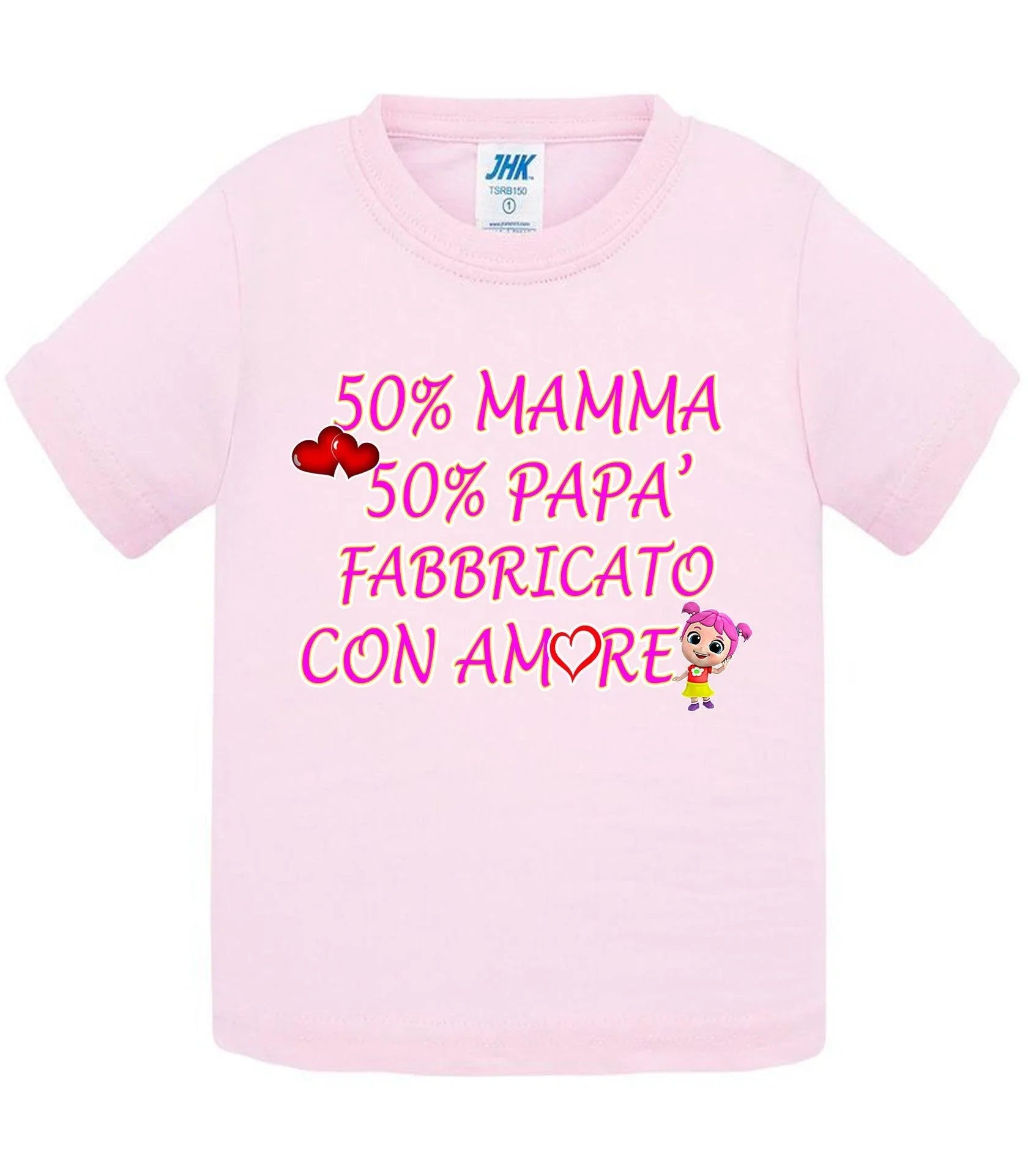 50%Mamma 50% Papà Fabbricato con Amore - T-shirt per Bambino/a Mod. Baby & Kid Da 0 a 8 anni - STREET STYLE