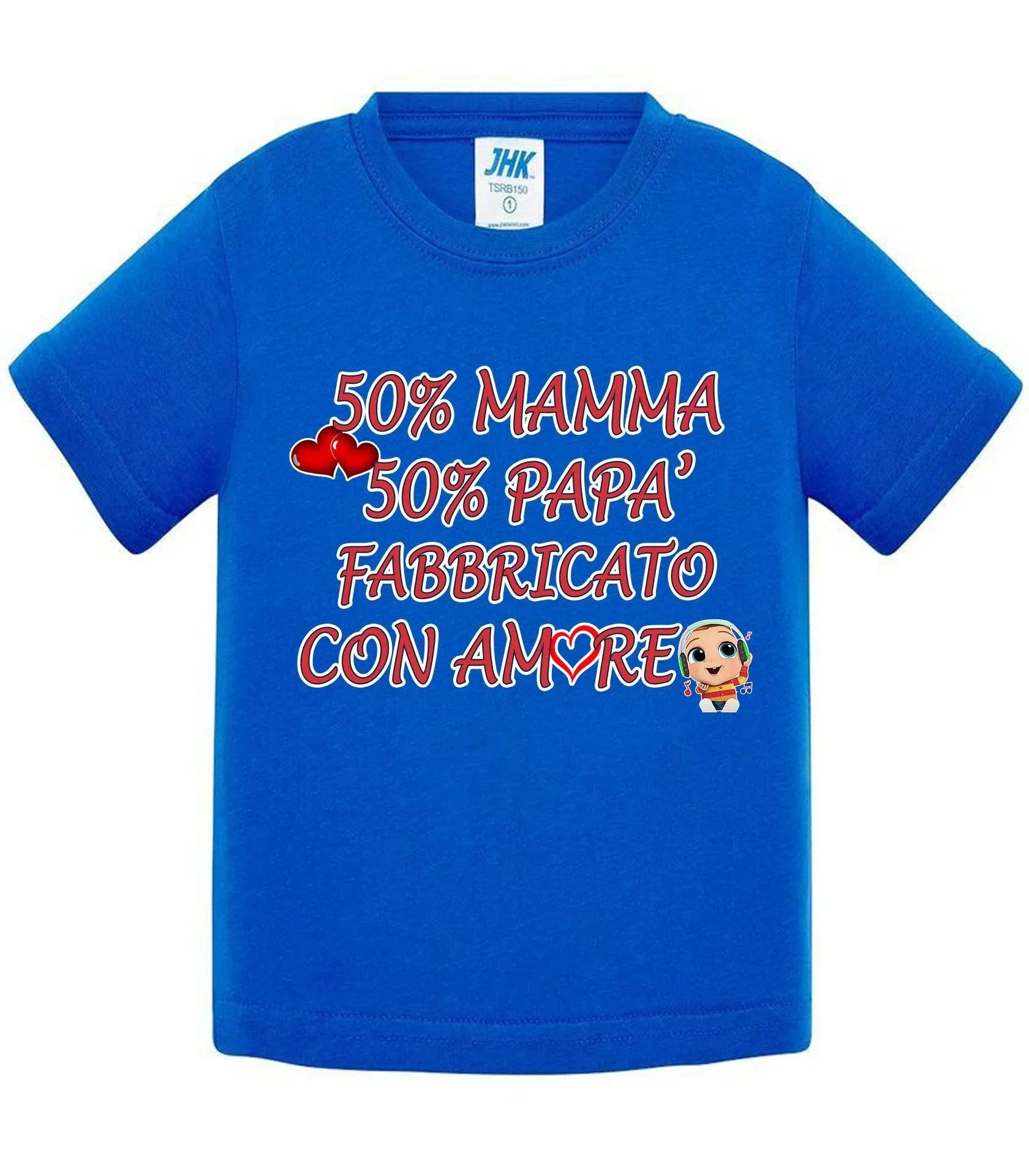 50%Mamma 50% Papà Fabbricato con Amore - T-shirt per Bambino/a Mod. Baby & Kid Da 0 a 8 anni - STREET STYLE