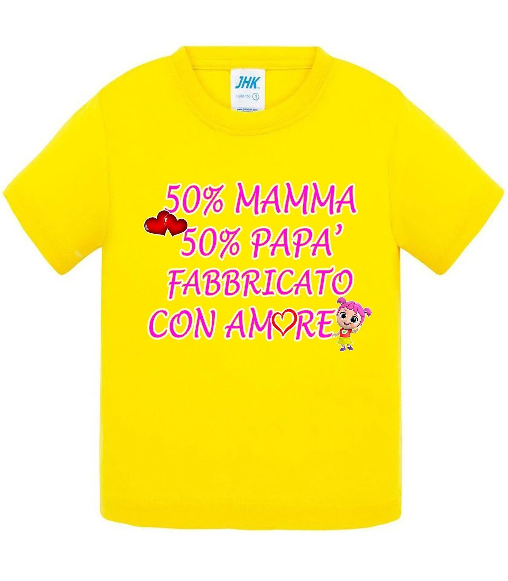 50%Mamma 50% Papà Fabbricato con Amore - T-shirt per Bambino/a Mod. Baby & Kid Da 0 a 8 anni - STREET STYLE