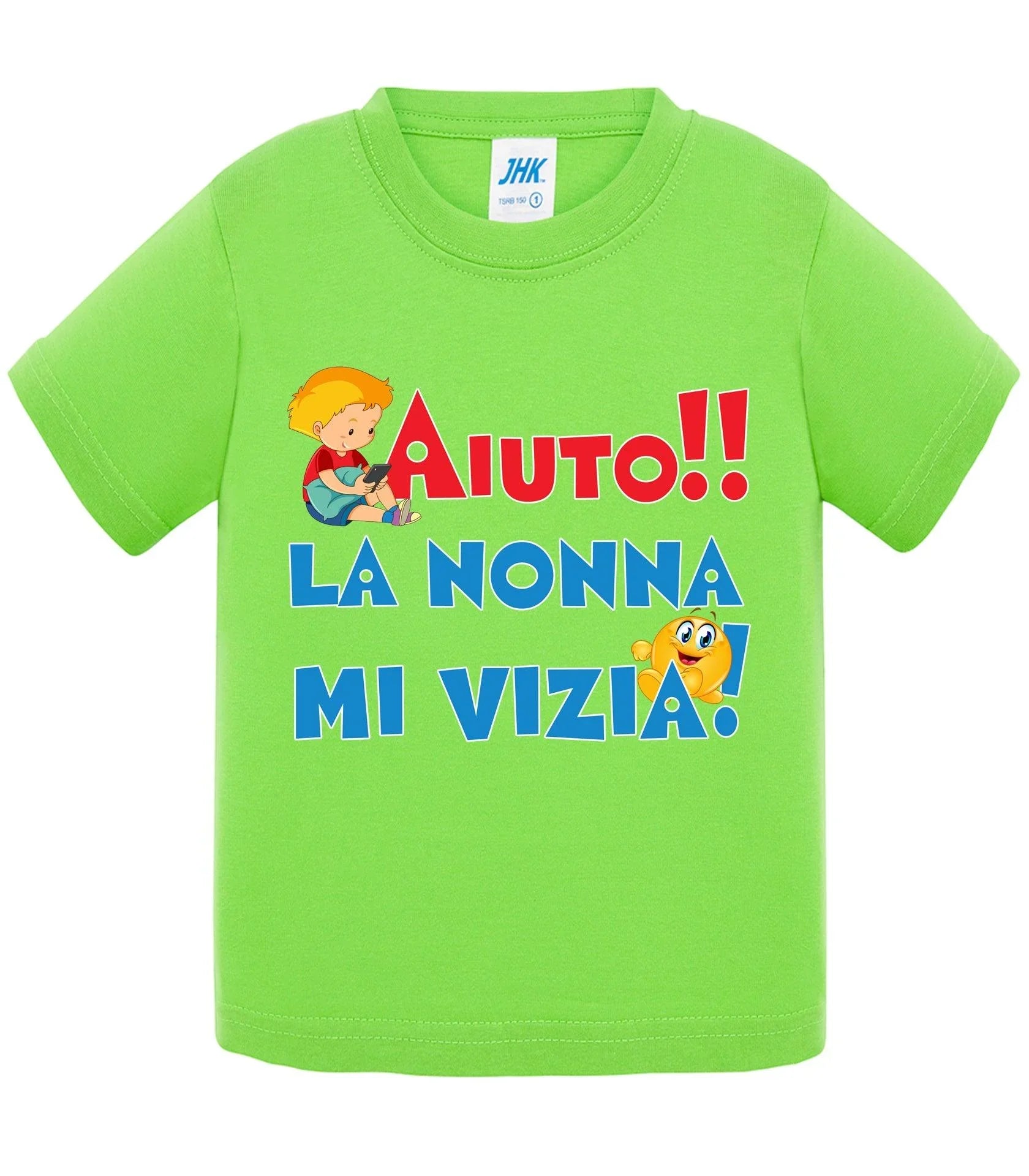 Aiuto la Nonna MI Vizia - T-shirt per Bambino/a Mod. Baby & Kid Da 0 a 8 anni - STREET STYLE