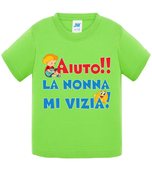 Aiuto la Nonna MI Vizia - T-shirt per Bambino/a Mod. Baby & Kid Da 0 a 8 anni - STREET STYLE