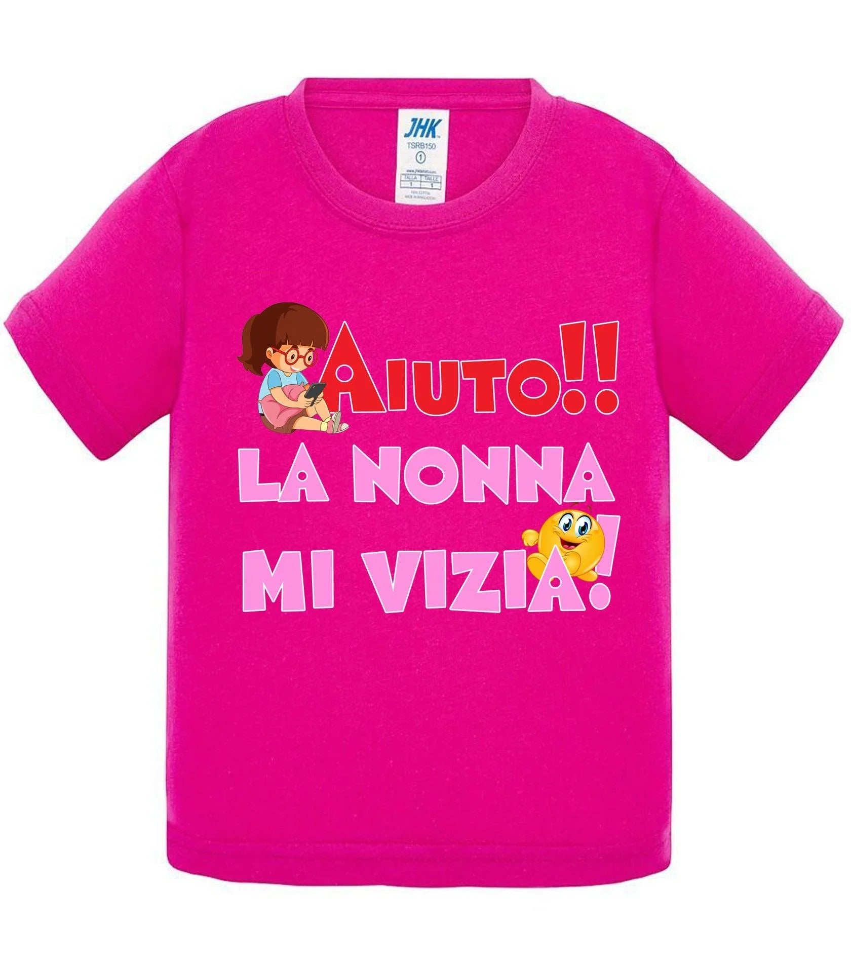 Aiuto la Nonna MI Vizia - T-shirt per Bambino/a Mod. Baby & Kid Da 0 a 8 anni - STREET STYLE