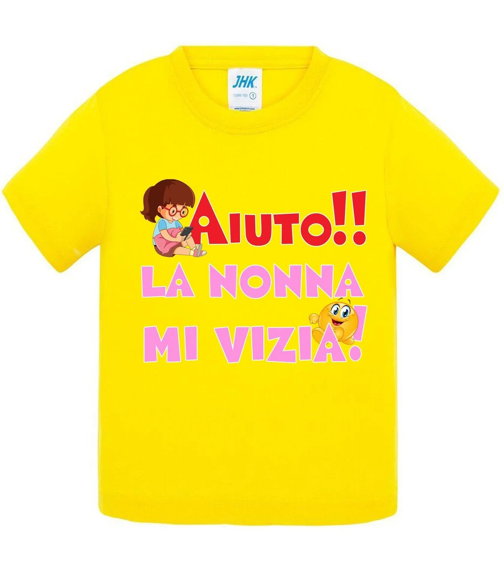 Aiuto la Nonna MI Vizia - T-shirt per Bambino/a Mod. Baby & Kid Da 0 a 8 anni - STREET STYLE