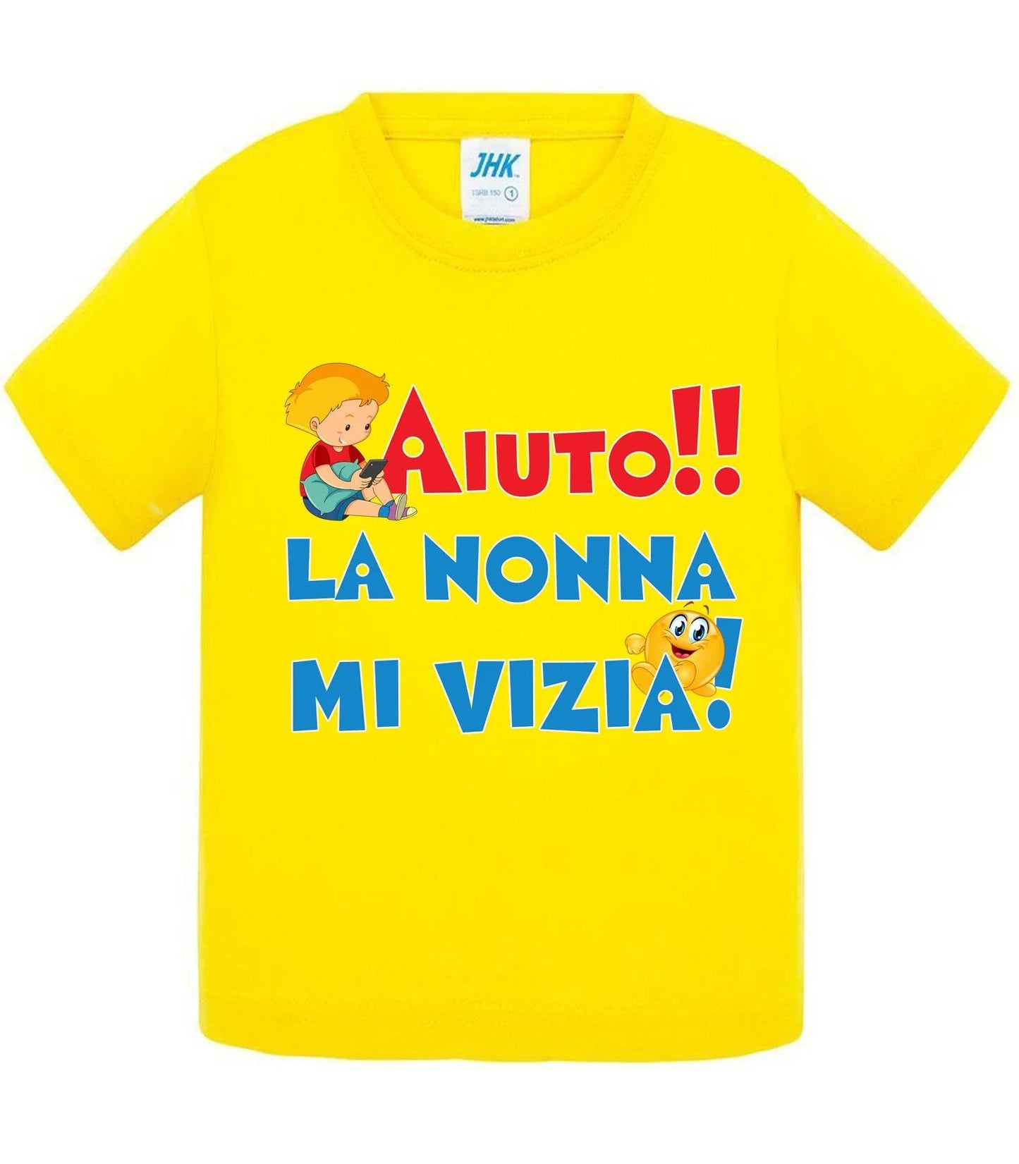 Aiuto la Nonna MI Vizia - T-shirt per Bambino/a Mod. Baby & Kid Da 0 a 8 anni - STREET STYLE
