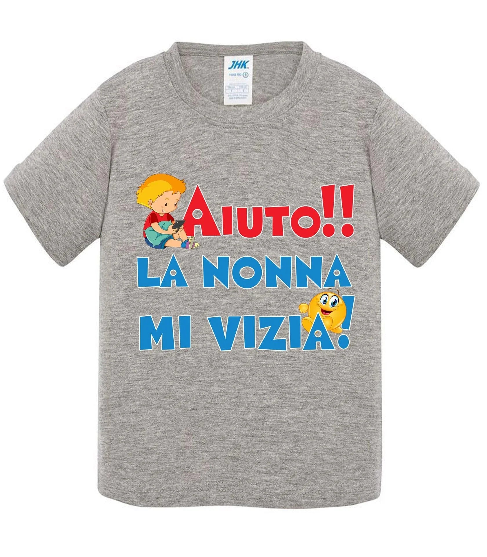Aiuto la Nonna MI Vizia - T-shirt per Bambino/a Mod. Baby & Kid Da 0 a 8 anni - STREET STYLE