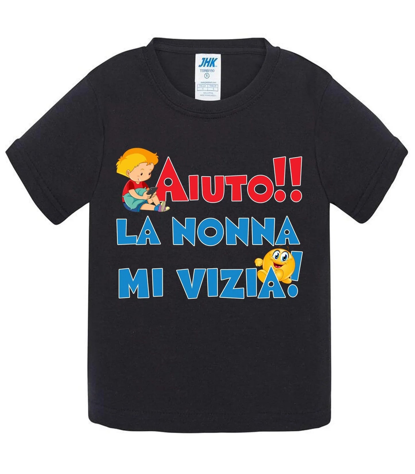 Aiuto la Nonna MI Vizia - T-shirt per Bambino/a Mod. Baby & Kid Da 0 a 8 anni - STREET STYLE