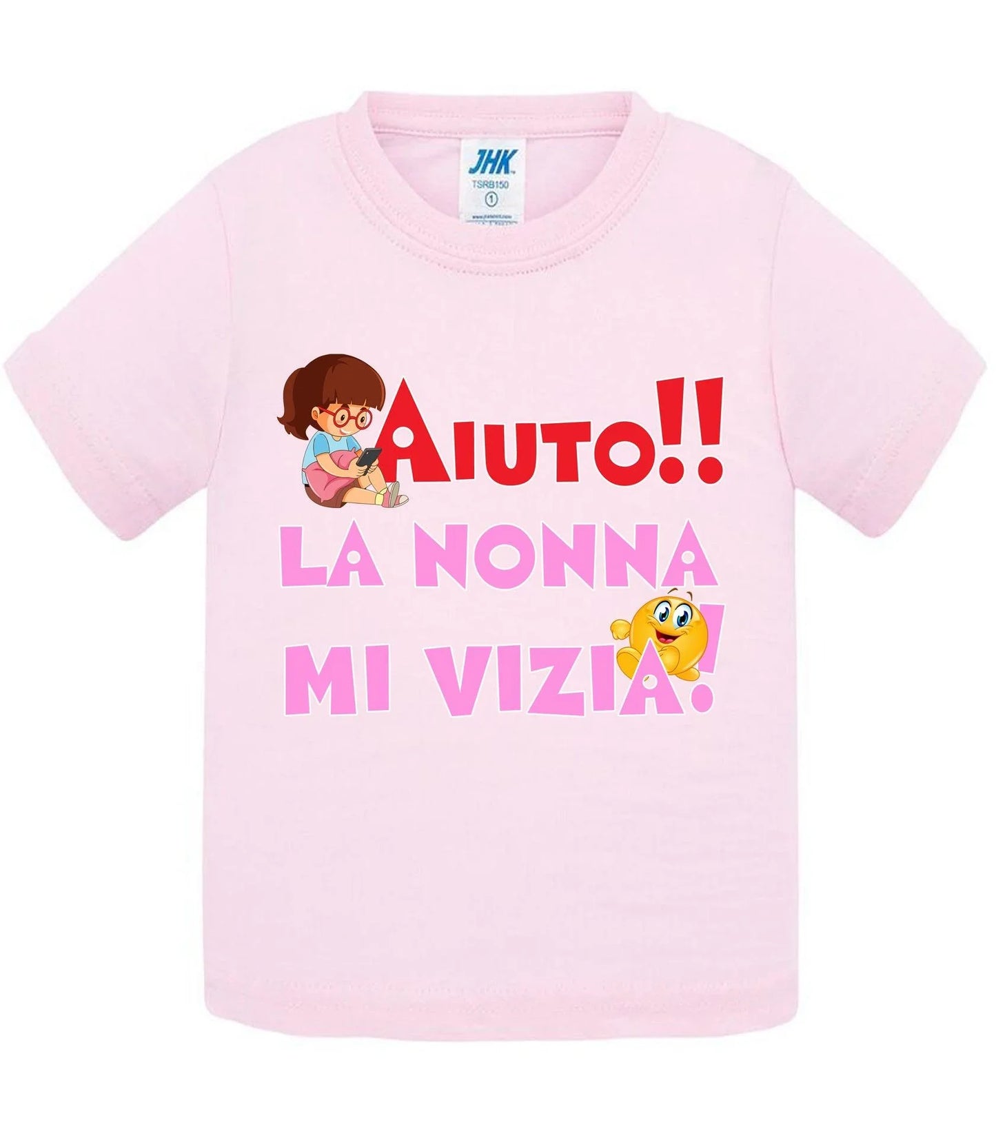 Aiuto la Nonna MI Vizia - T-shirt per Bambino/a Mod. Baby & Kid Da 0 a 8 anni - STREET STYLE