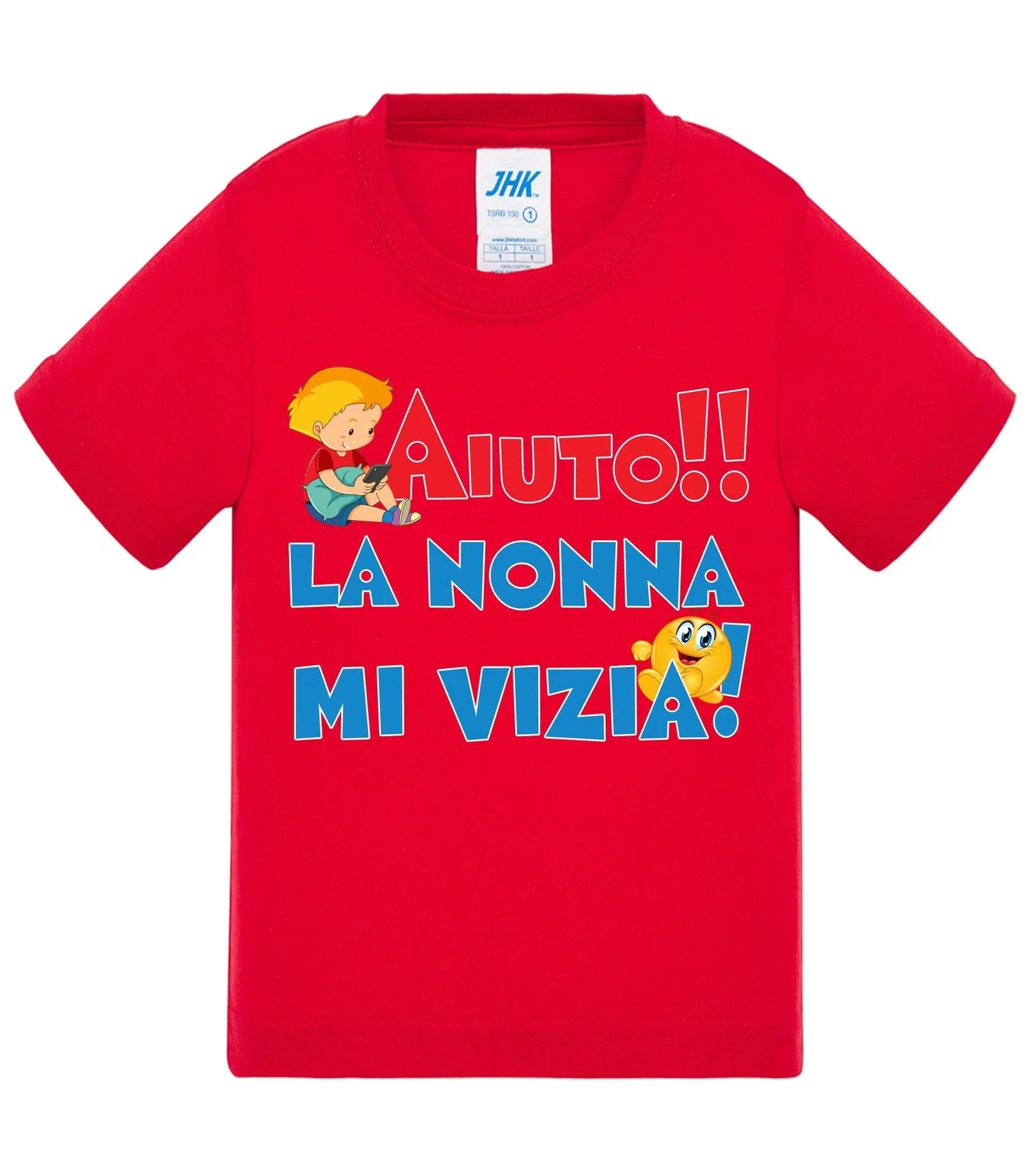 Aiuto la Nonna MI Vizia - T-shirt per Bambino/a Mod. Baby & Kid Da 0 a 8 anni - STREET STYLE