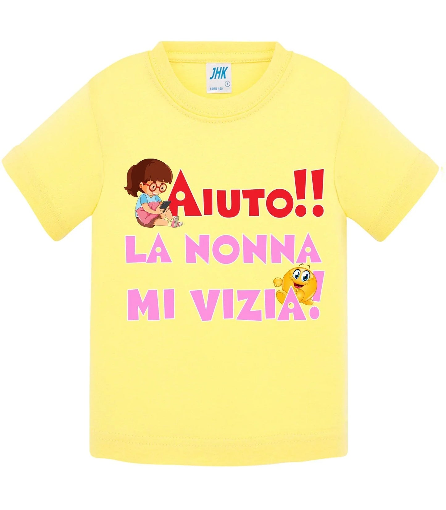 Aiuto la Nonna MI Vizia - T-shirt per Bambino/a Mod. Baby & Kid Da 0 a 8 anni - STREET STYLE