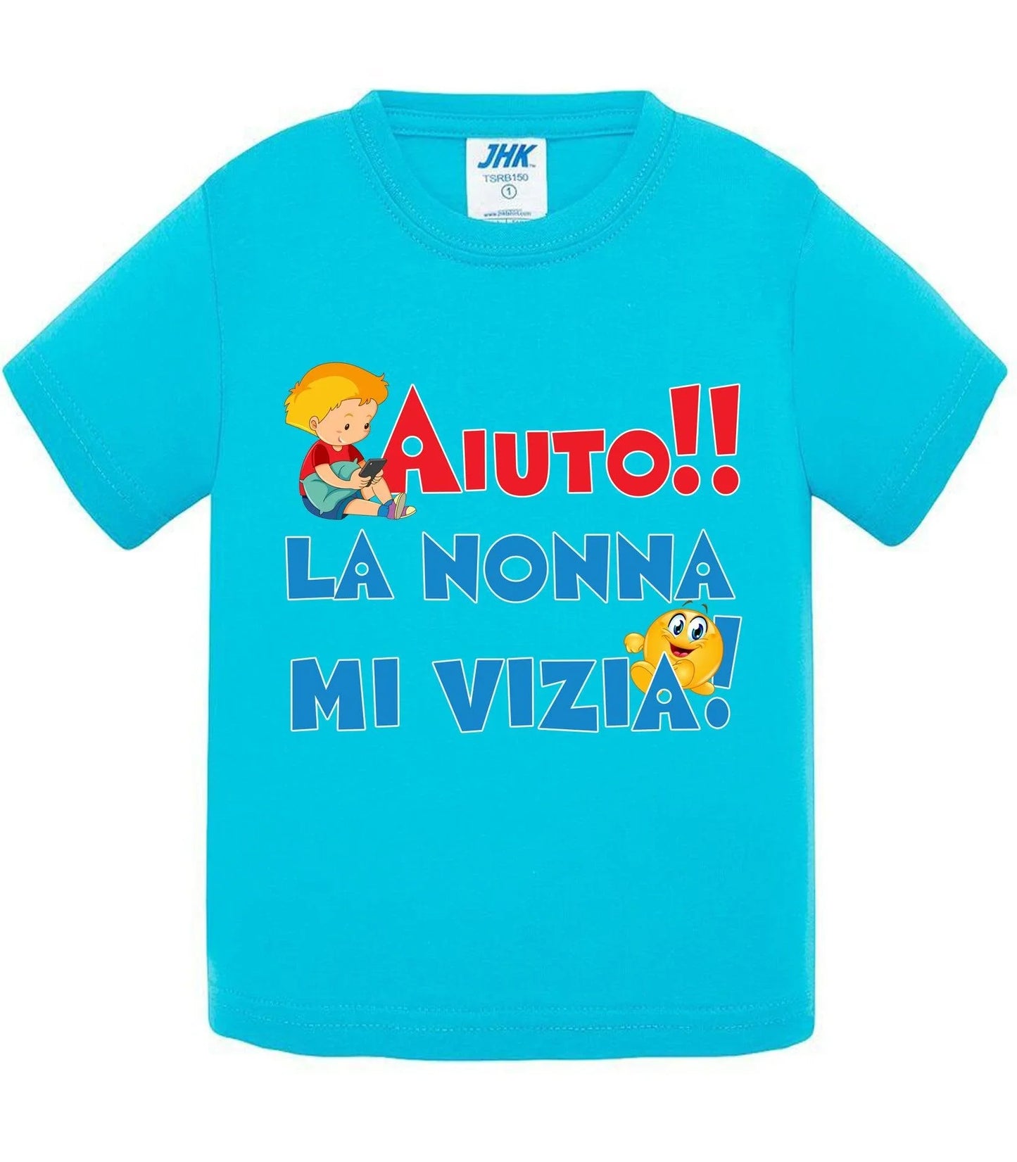 Aiuto la Nonna MI Vizia - T-shirt per Bambino/a Mod. Baby & Kid Da 0 a 8 anni - STREET STYLE