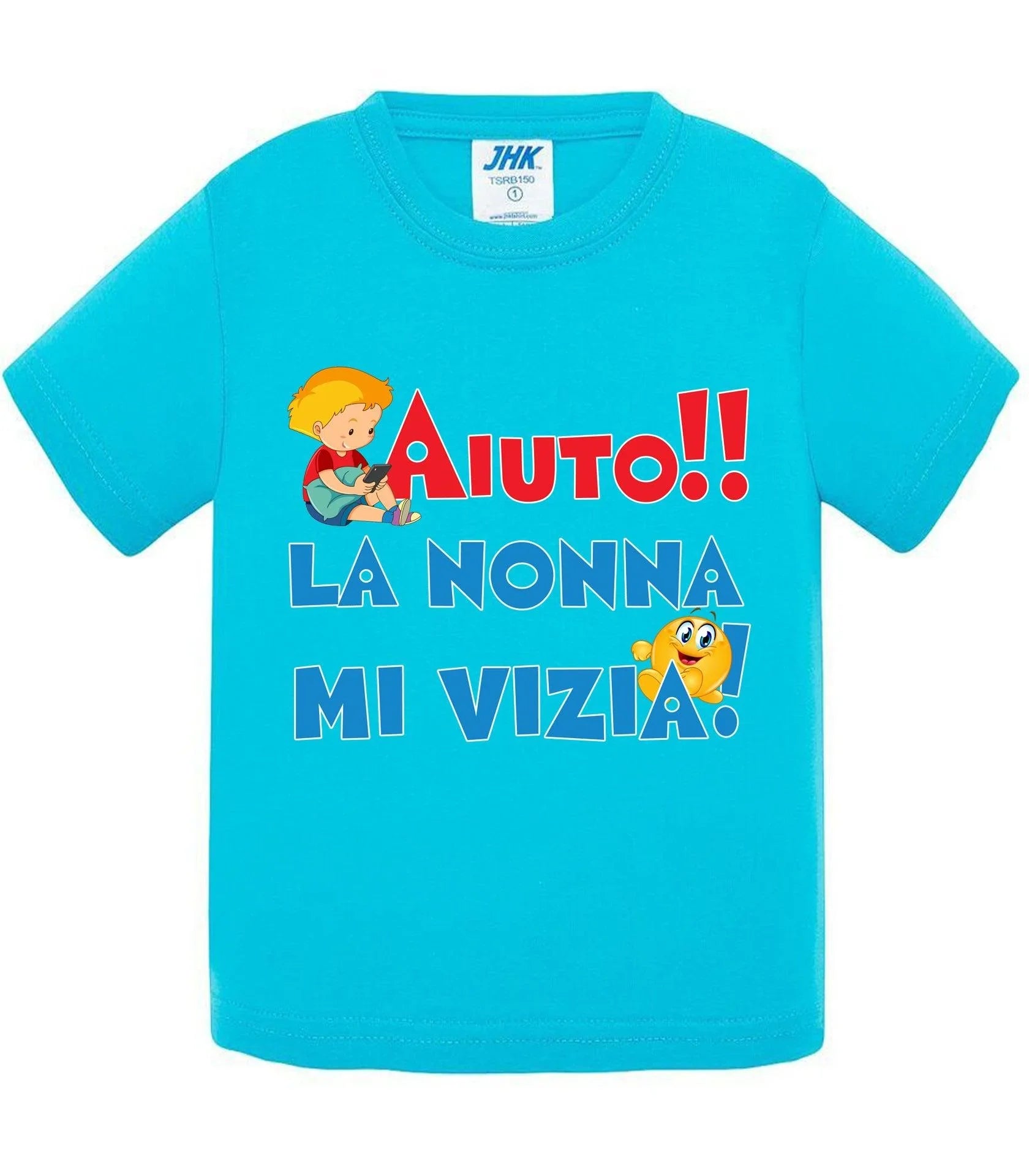 Aiuto la Nonna MI Vizia - T-shirt per Bambino/a Mod. Baby & Kid Da 0 a 8 anni - STREET STYLE