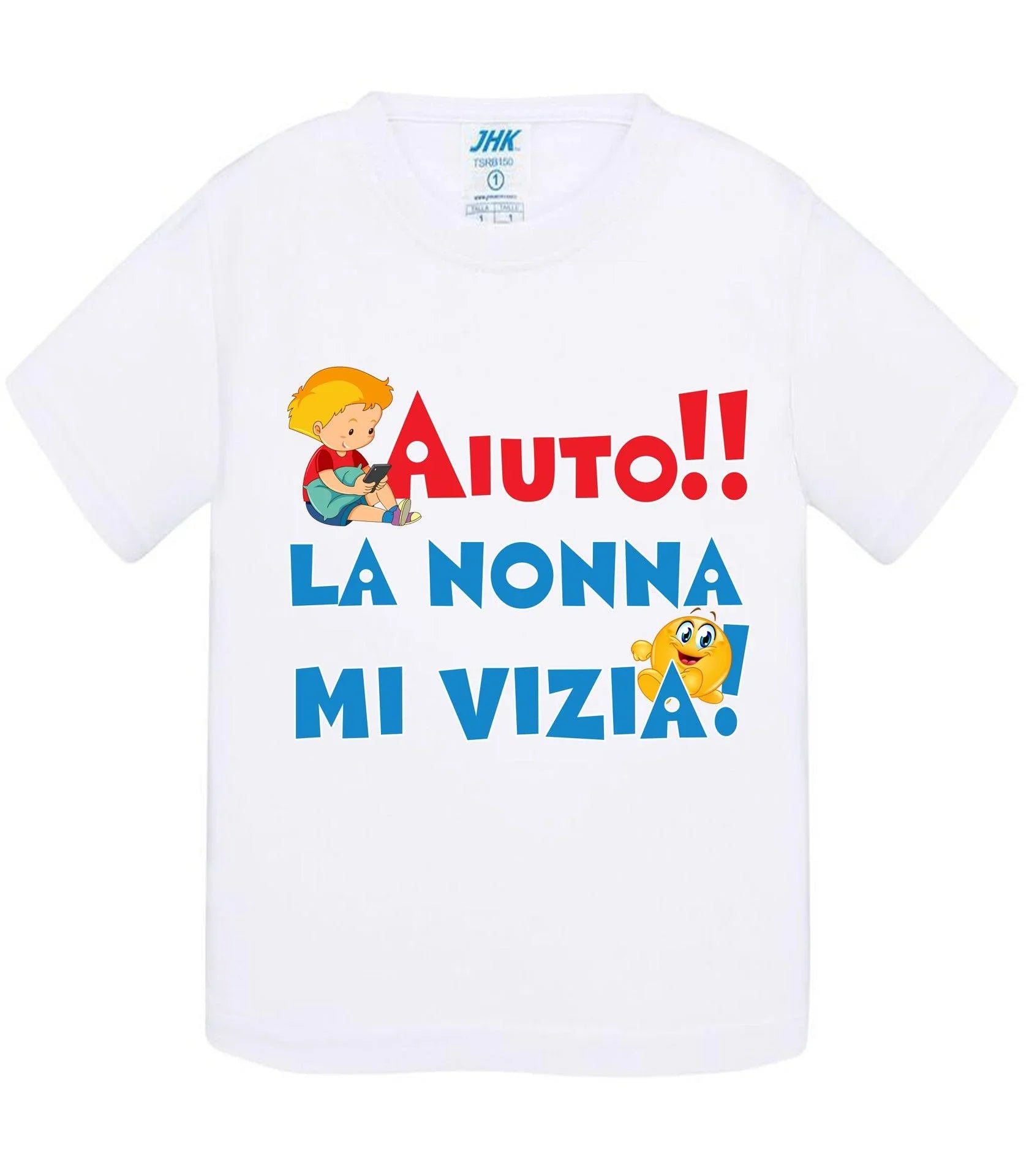 Aiuto la Nonna MI Vizia - T-shirt per Bambino/a Mod. Baby & Kid Da 0 a 8 anni - STREET STYLE