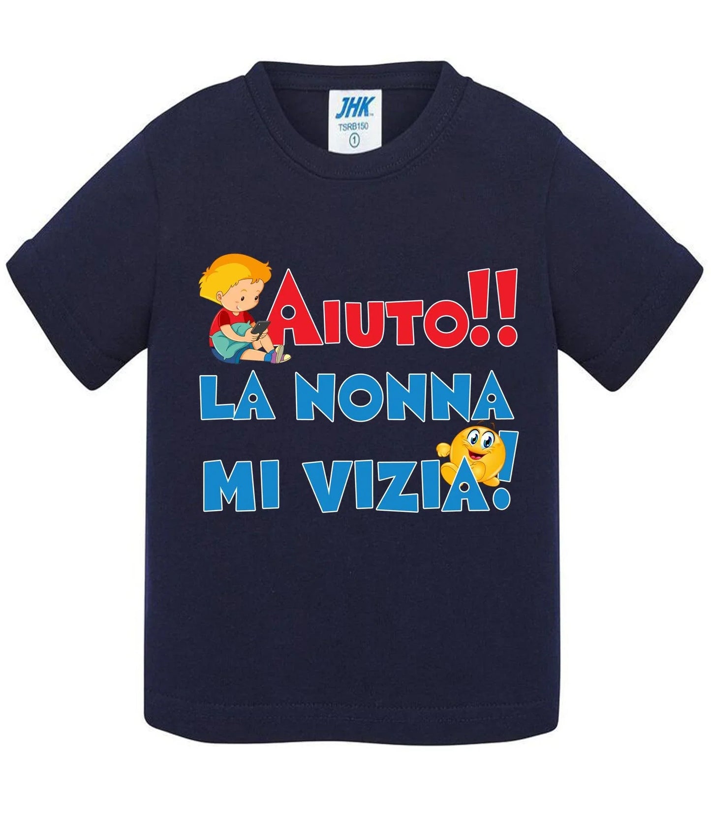 Aiuto la Nonna MI Vizia - T-shirt per Bambino/a Mod. Baby & Kid Da 0 a 8 anni - STREET STYLE