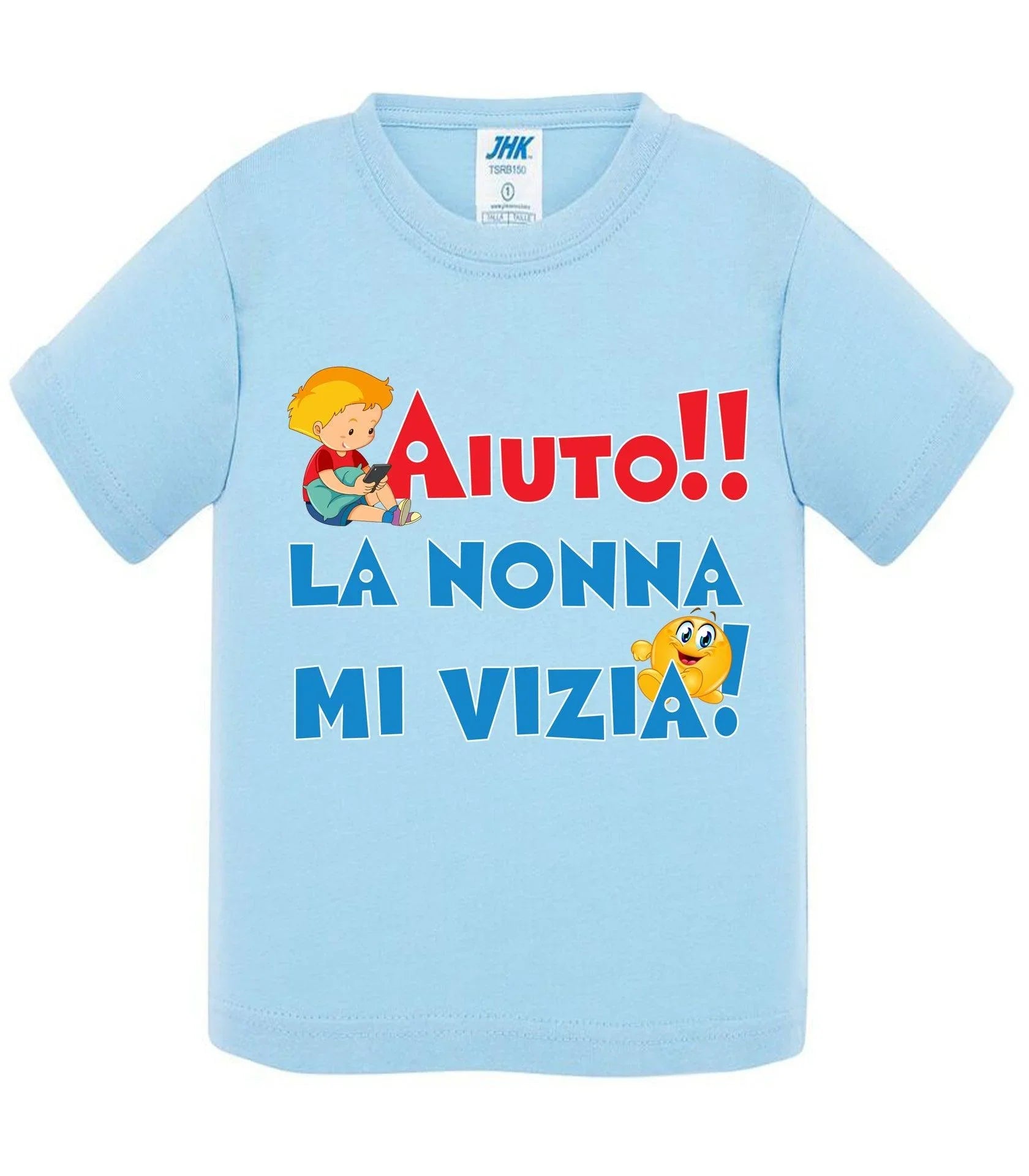 Aiuto la Nonna MI Vizia - T-shirt per Bambino/a Mod. Baby & Kid Da 0 a 8 anni - STREET STYLE