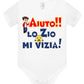 Aiuto la Zia o lo Zio mi Vizia Body da bambino/a a maniche corte 100% cotone JHK - STREET STYLE
