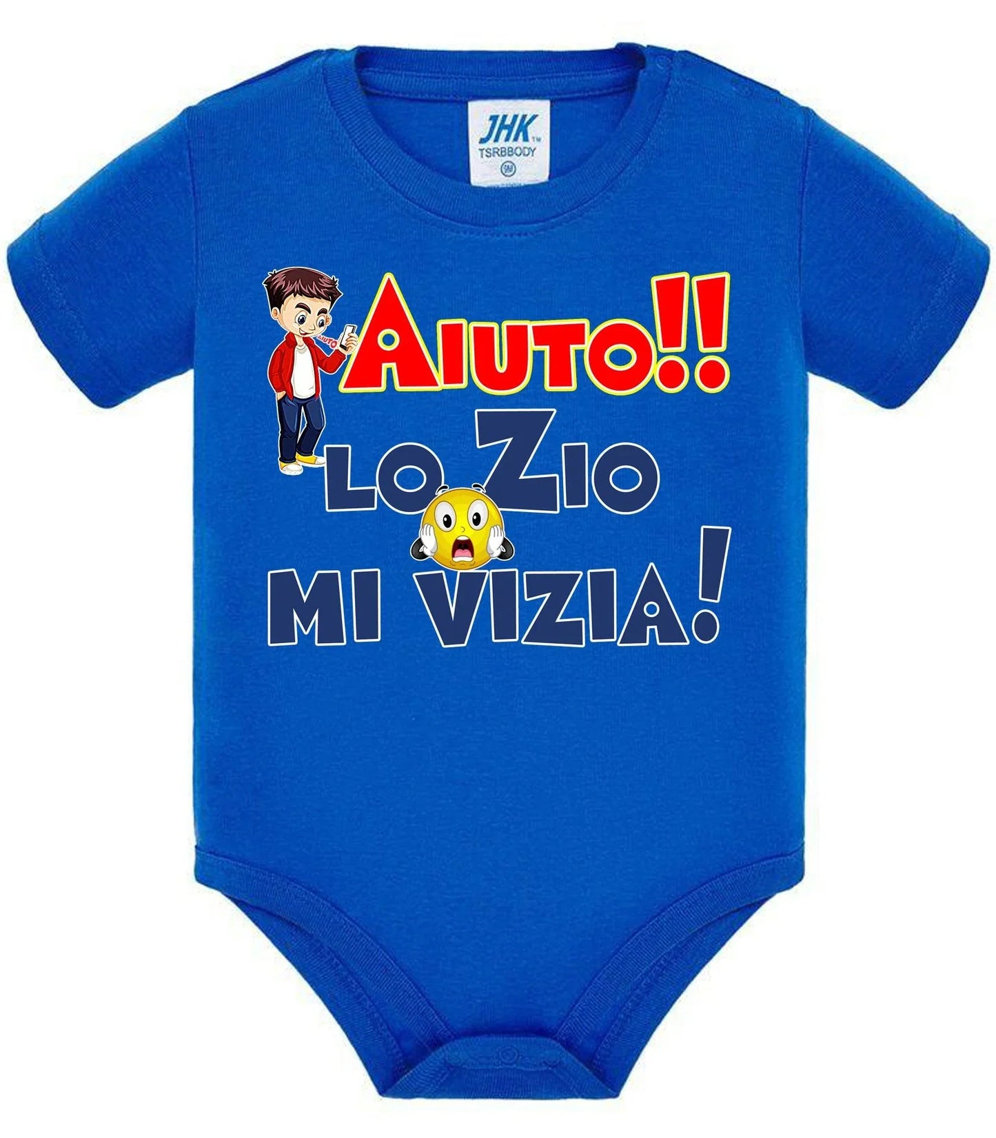 Aiuto la Zia o lo Zio mi Vizia Body da bambino/a a maniche corte 100% cotone JHK - STREET STYLE