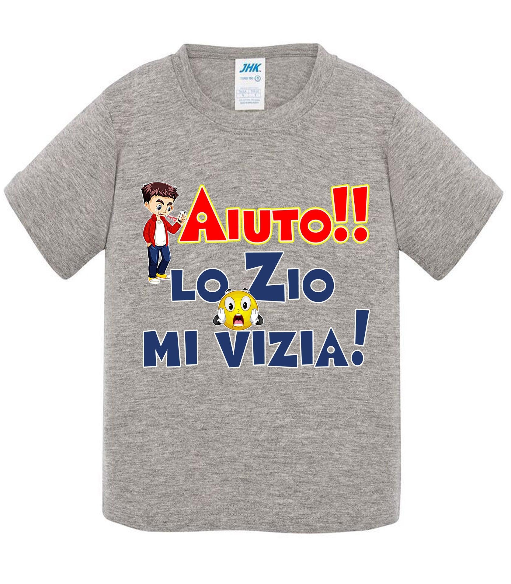 Aiuto la Zia o lo Zio mi Vizia - T-shirt per Bambino/a Mod. Baby & Kid Da 0 a 8 anni - STREET STYLE