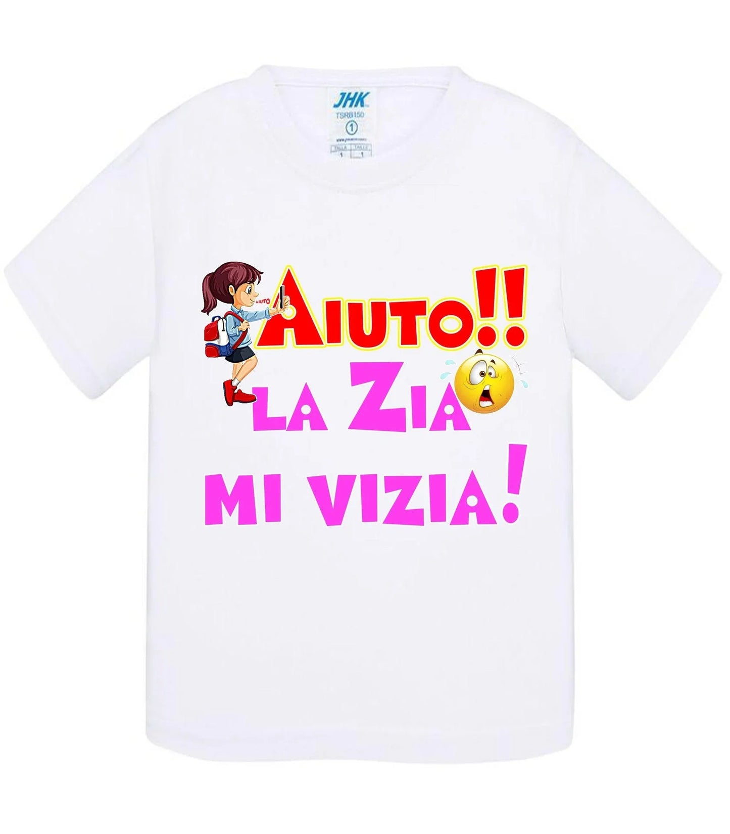 Aiuto la Zia o lo Zio mi Vizia - T-shirt per Bambino/a Mod. Baby & Kid Da 0 a 8 anni - STREET STYLE