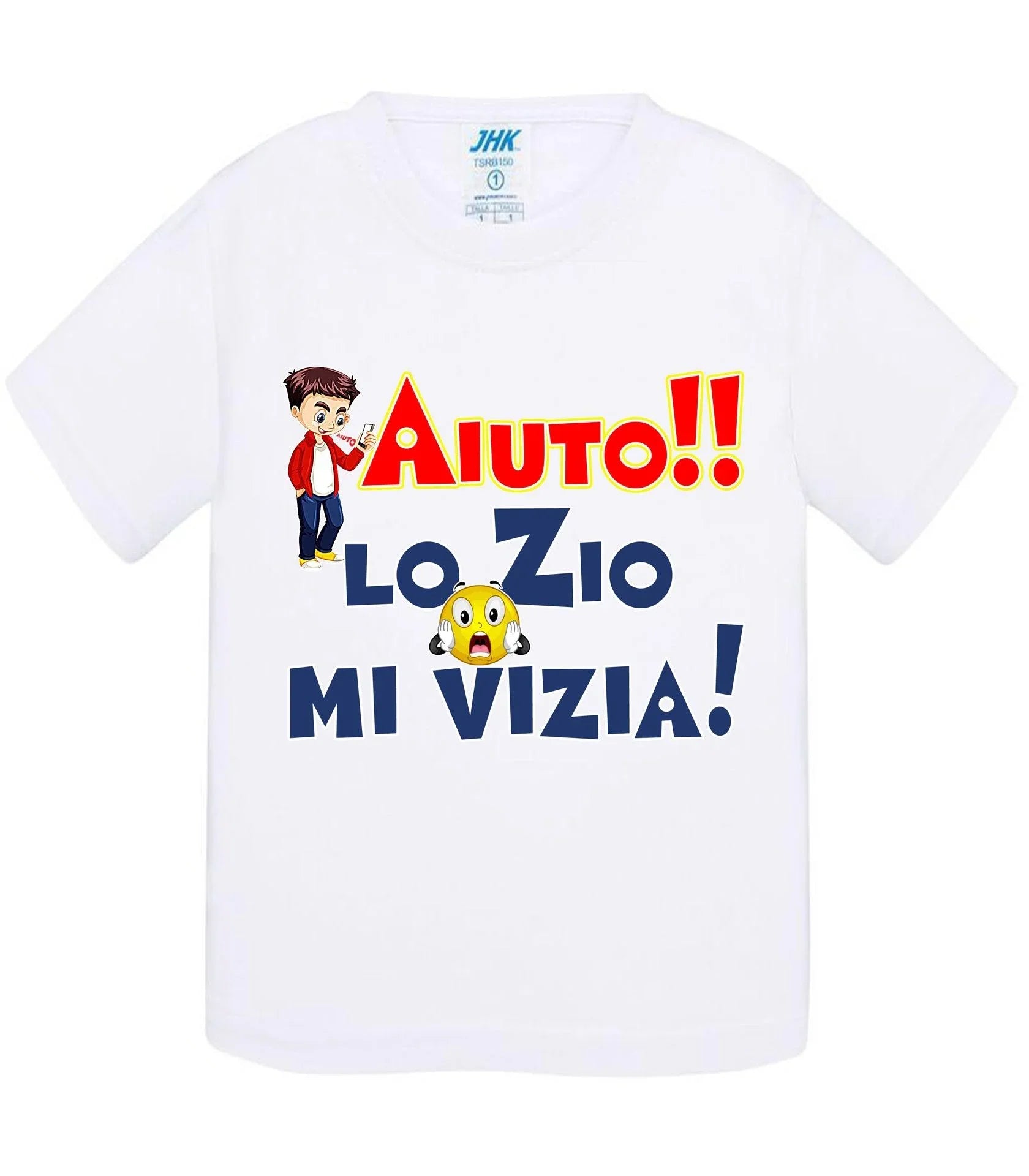 Aiuto la Zia o lo Zio mi Vizia - T-shirt per Bambino/a Mod. Baby & Kid Da 0 a 8 anni - STREET STYLE
